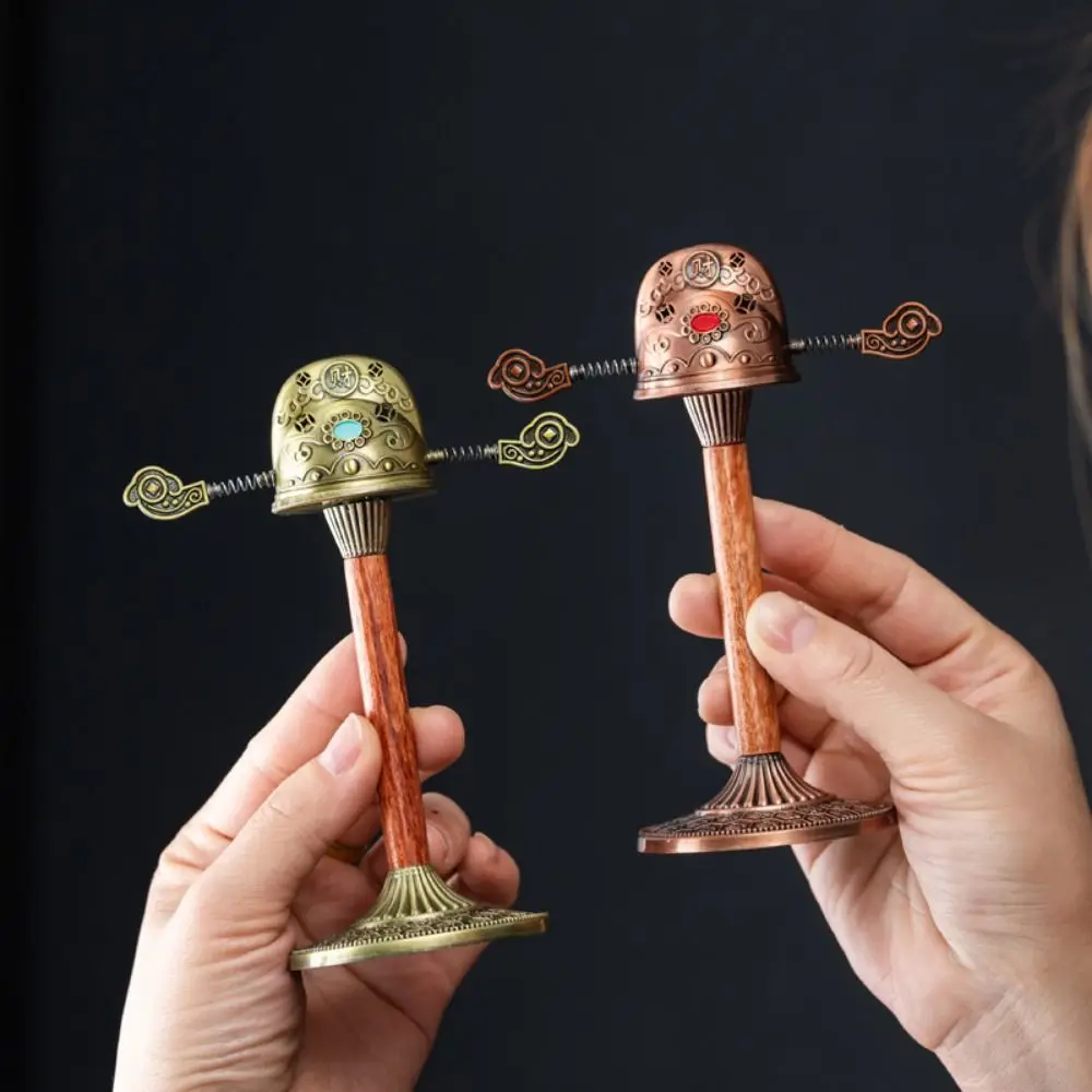 

Hollow Alloy Incense Burner Rotated Non-slip Hat Shape Fragrance Stand High-foot Decorative Incense Burning Tray