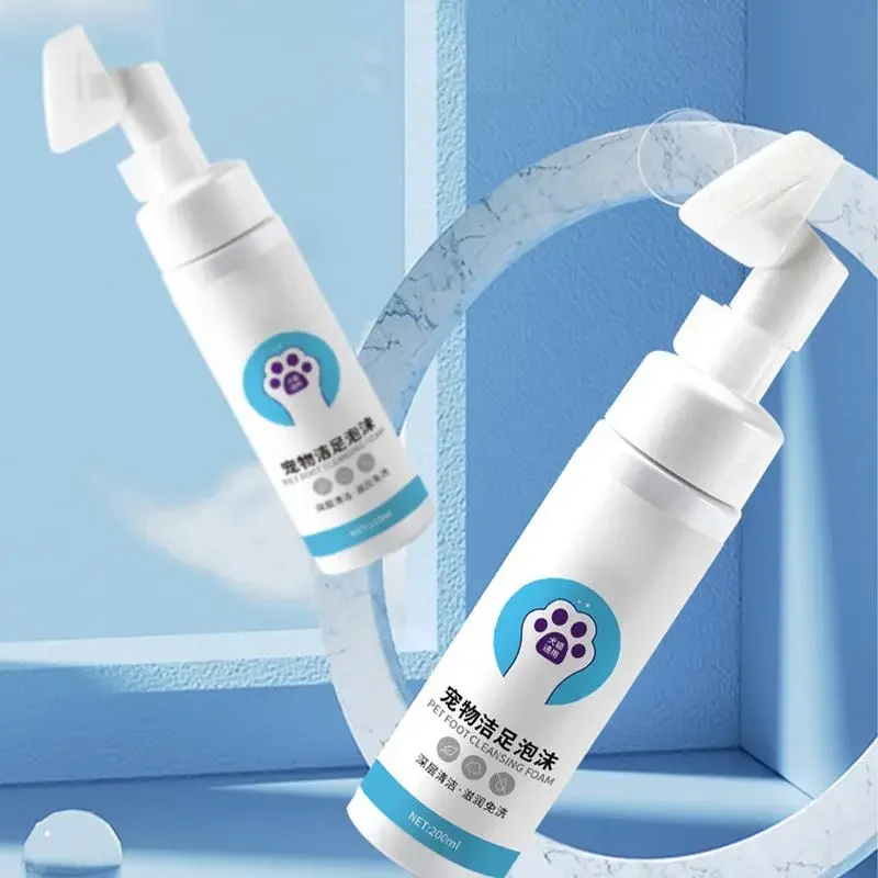 200ml Paw Cleaner for Dogs No-Rinse Foaming Cleanser Paw Scrubber Foot Washer Gentle Pet Care Paw Cleaner for Puppy