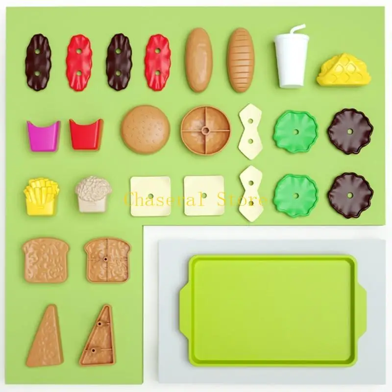E7ce toible als Spiel für Miniatur Burger Bildungsspielzeug für Girl Kid Kitchen zu spielen