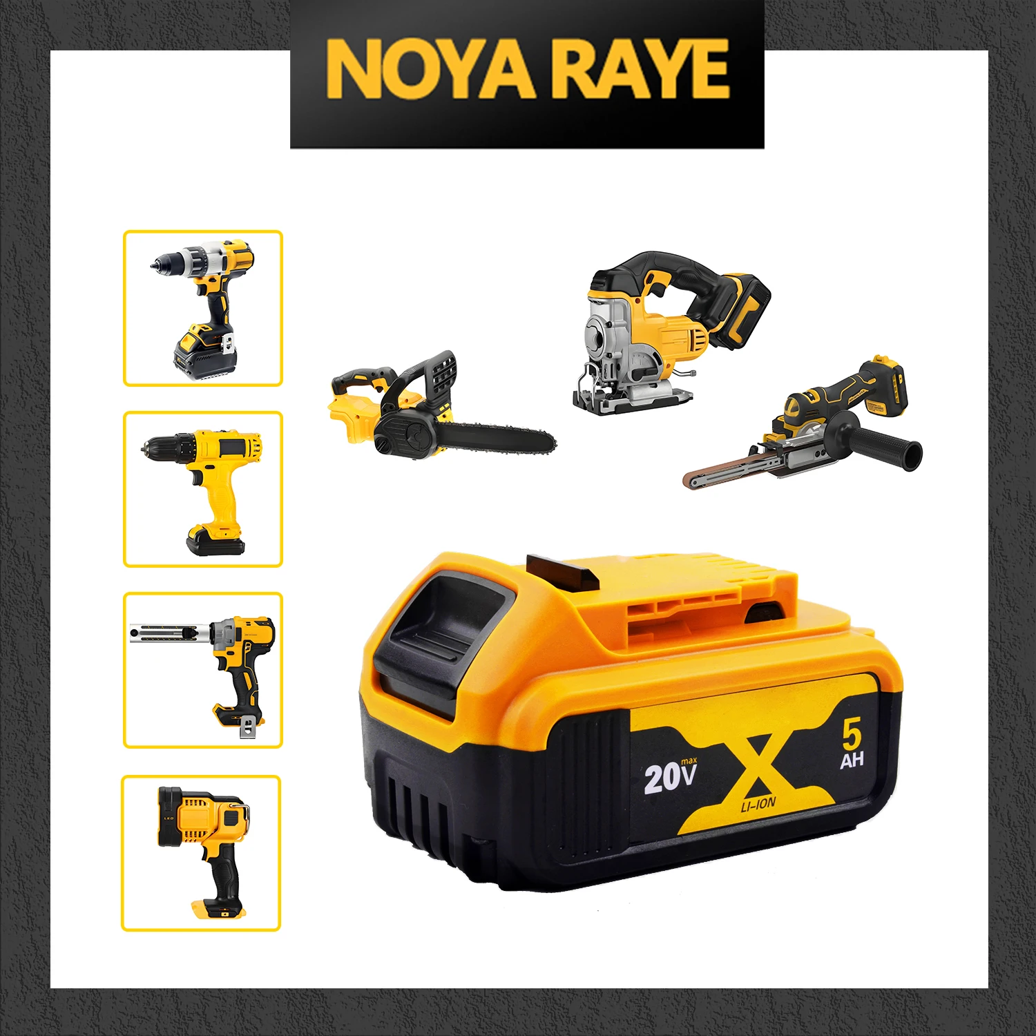Náhrada za lithiové baterie Dewalt 20V 5/6Ah kompatibilní s DCB208 DCB206 DCB204 DCB203 DCB180 pro akumulátorové nářadí Dewalt - náhled 2