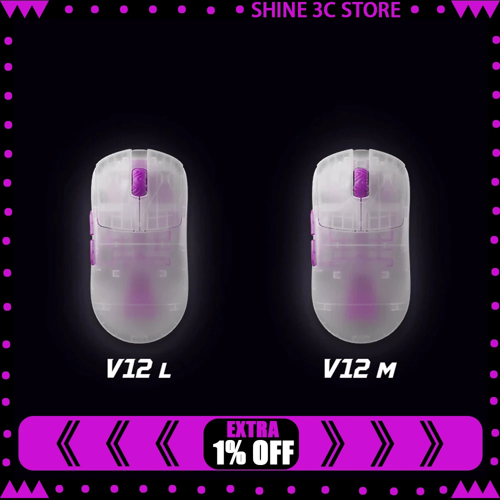 SCYROX V12L/V12M Mouse Dual Mode Wireless Mouse 8000Hz Polling Rate,Paw Next 1,Nordic 54 Lightweight Gaming Mice PC Accessories