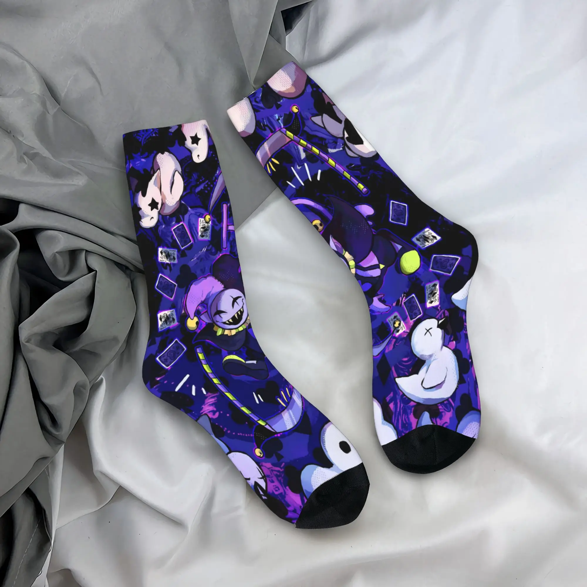 Game Deltarune Spamton Tenna Socks  Anti Skid Stockings Couple Warm Soft Skateboard Socks Autumn Fashion Design Socks