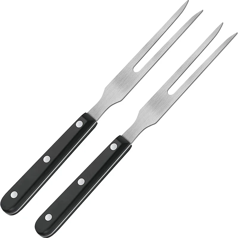 Tenedores de talla de 2 piezas con mango de plástico, tenedor de carne de barbacoa de carne de acero inoxidable de 10,6 pulgadas para asar asar en la cocina