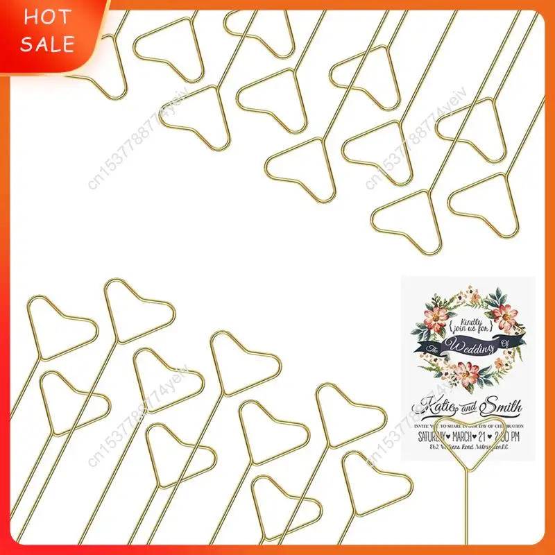 40 peças palhetas de suporte de cartão floral-bastões de suporte de cartão de flor para buquês, peças centrais de casamento, palitos de suporte de foto a62x