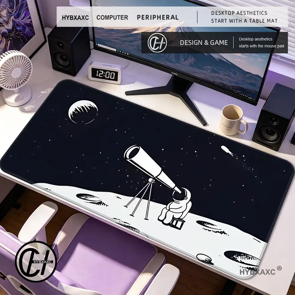

HYBXAXC Space Astronauta Cartoon Mouse Pad Non-slip Locking Edge PC Laptop Accessories Rubber Keyboard Game DeskMat