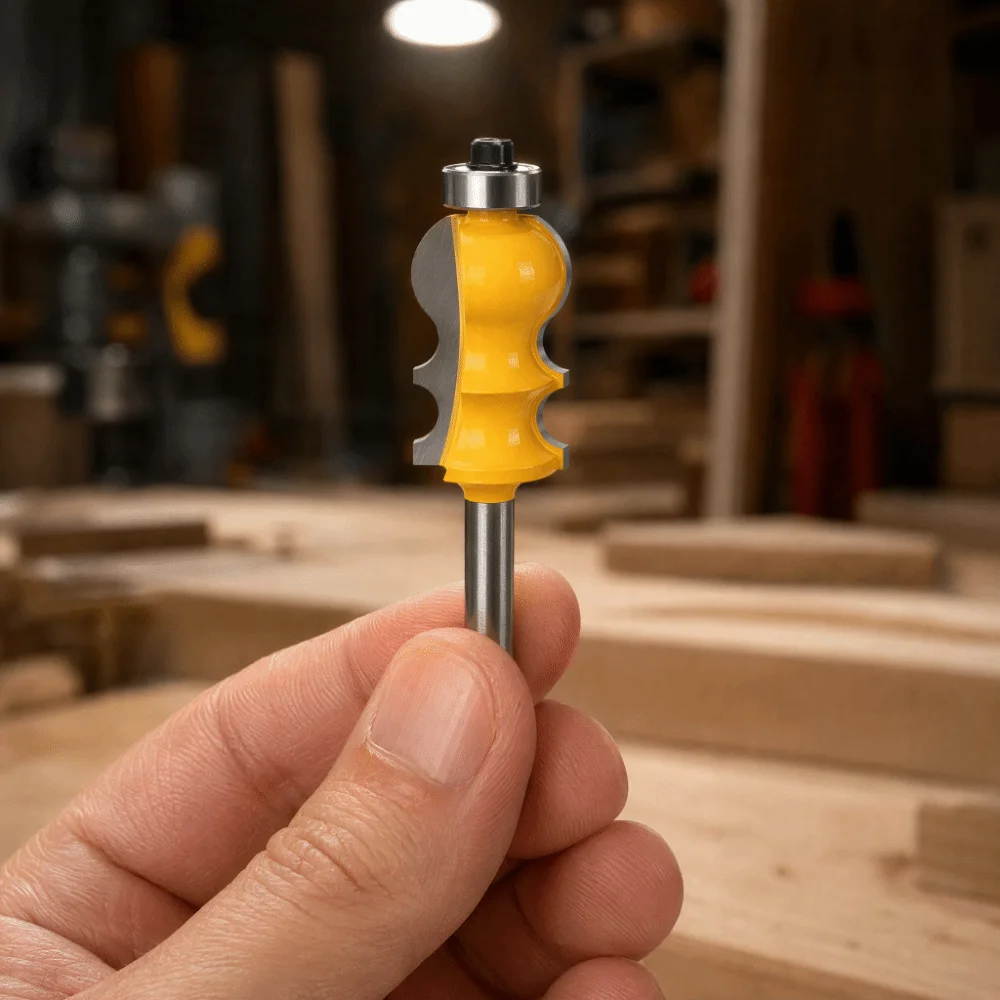 8mm(0.3In) Shank T Slot Router Bit 22.2Mm Cut Diameter 1/4Inch Shank Tongue And Groove Router Bit 35Mm Cut Length
