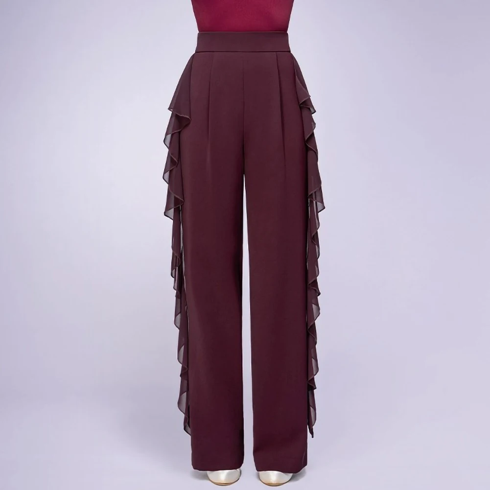 フローティングヤーン社交ダンスストレートレッグパンツ練習パンツブラック新標準競技ダンスパンツブルー社交ダンス