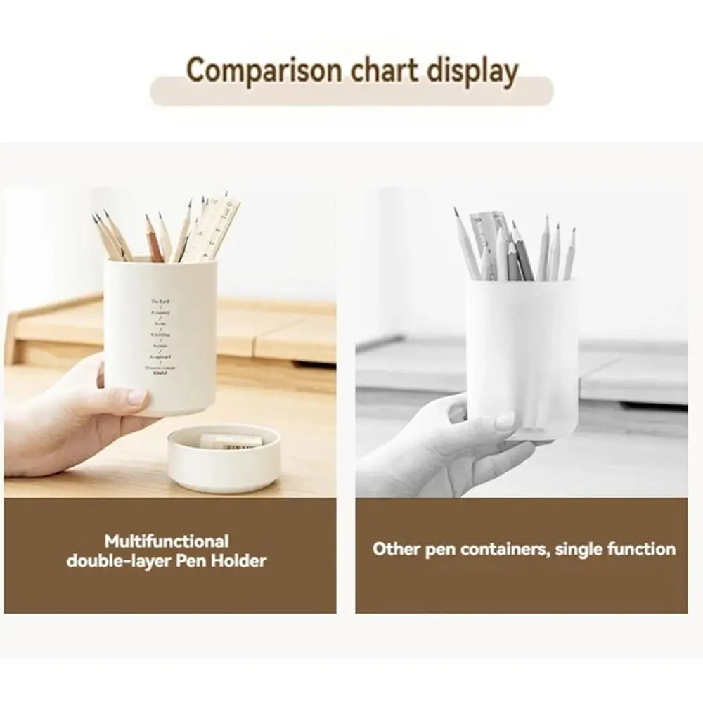 Layered Desktop Pen Holder Large Capacity Portable Makeup Brush Holder Multifunctional Pen Organizer Student Stationery