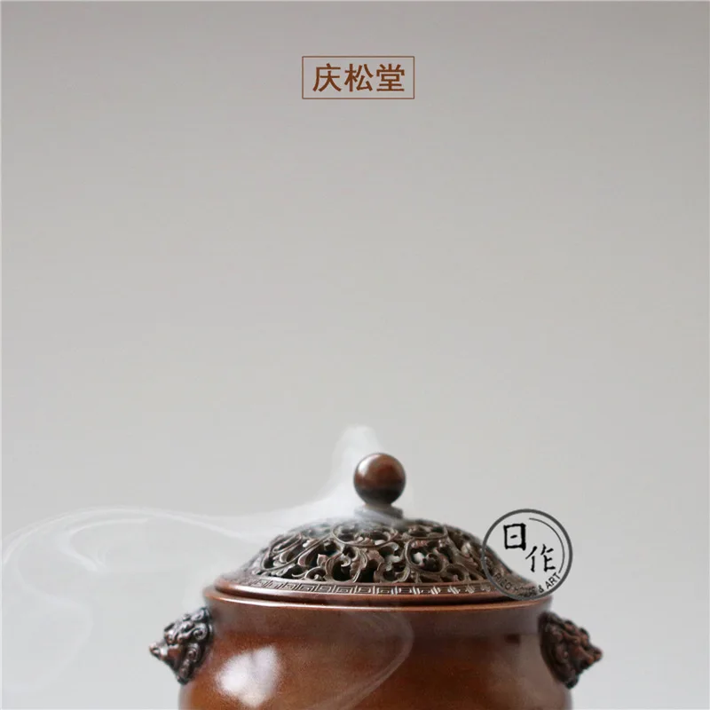 Gu Su Famous Hu Qingsong Pure Copper Incense Burner Aromatherapy Furnace Lion's Head Agarwood and Incense Coil Tower Incense Bur