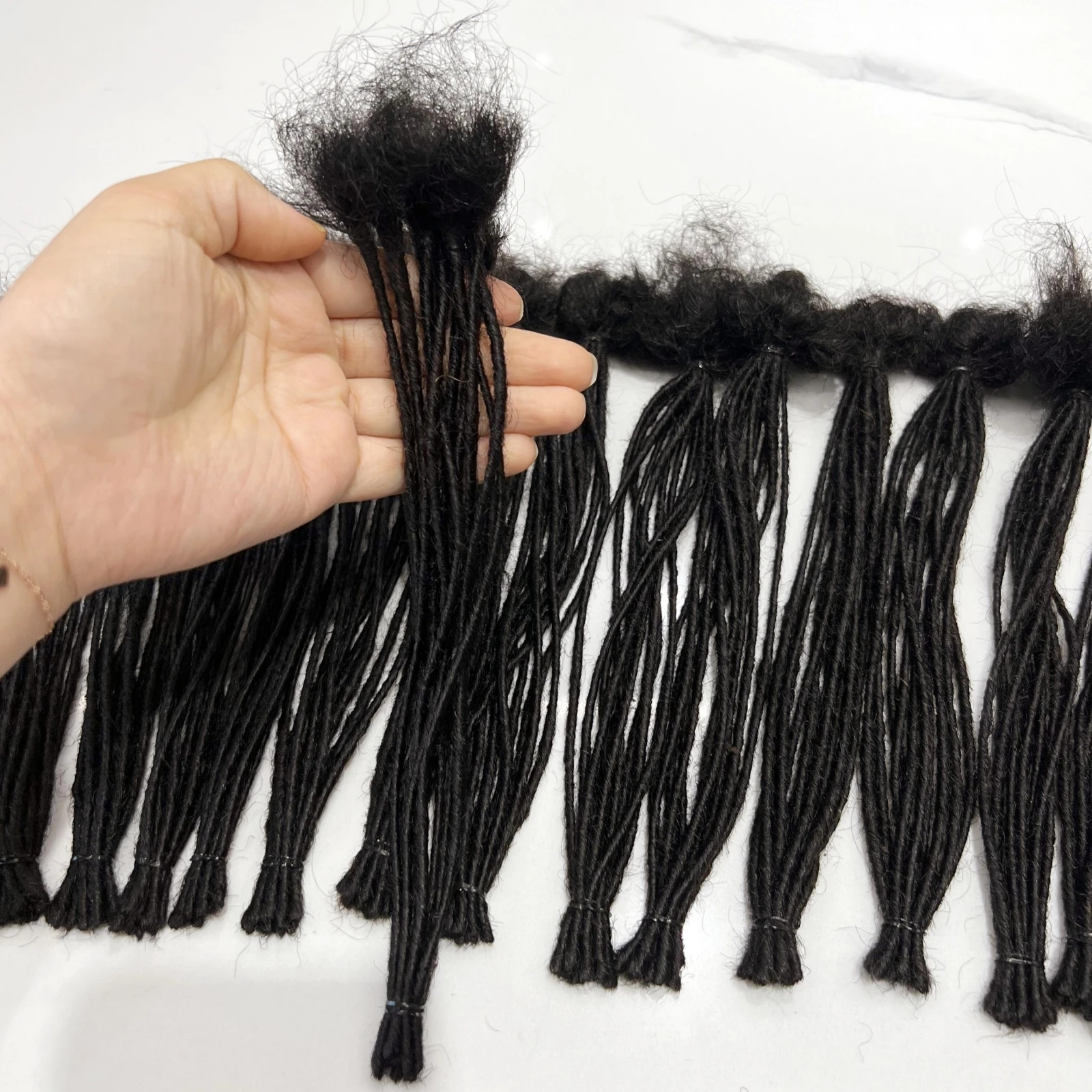 8-20 بوصة الشعر البشري ملحقات Dreadlock 30 الجذر/حزمة الهبي Dreads Loc ملحقات الريغي نمط الكروشيه الشعر للنساء الرجال 1B #