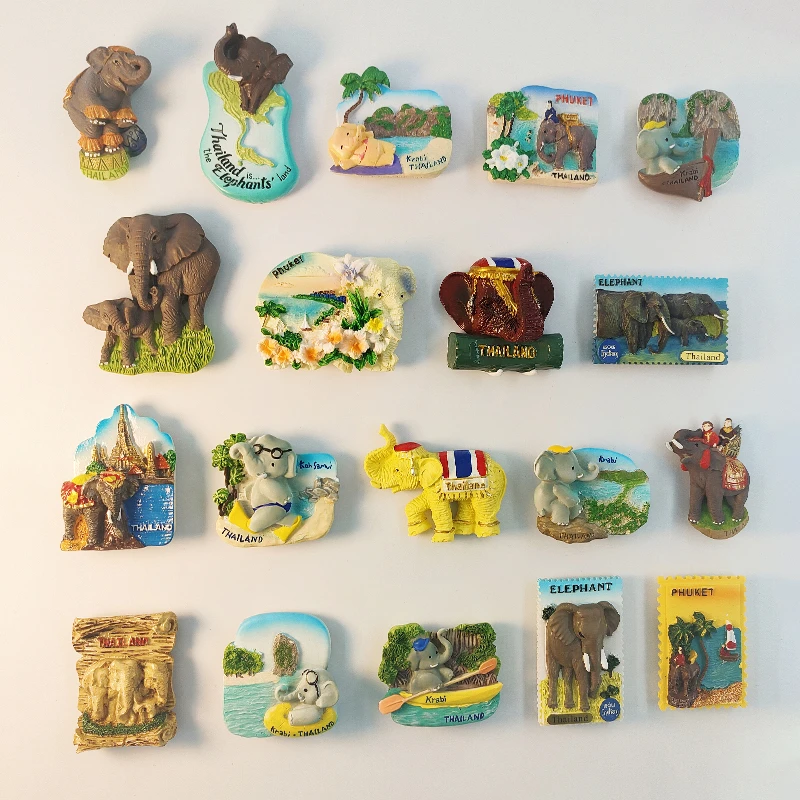 تايلاند، فوكيت، بانجكوك، الفيل، كرابي، مجسمة ثلاثية الأبعاد، هدايا تذكارية للسياحة، لوحة راتينج، ديكور منزلي، مغناطيس الثلاجة #2