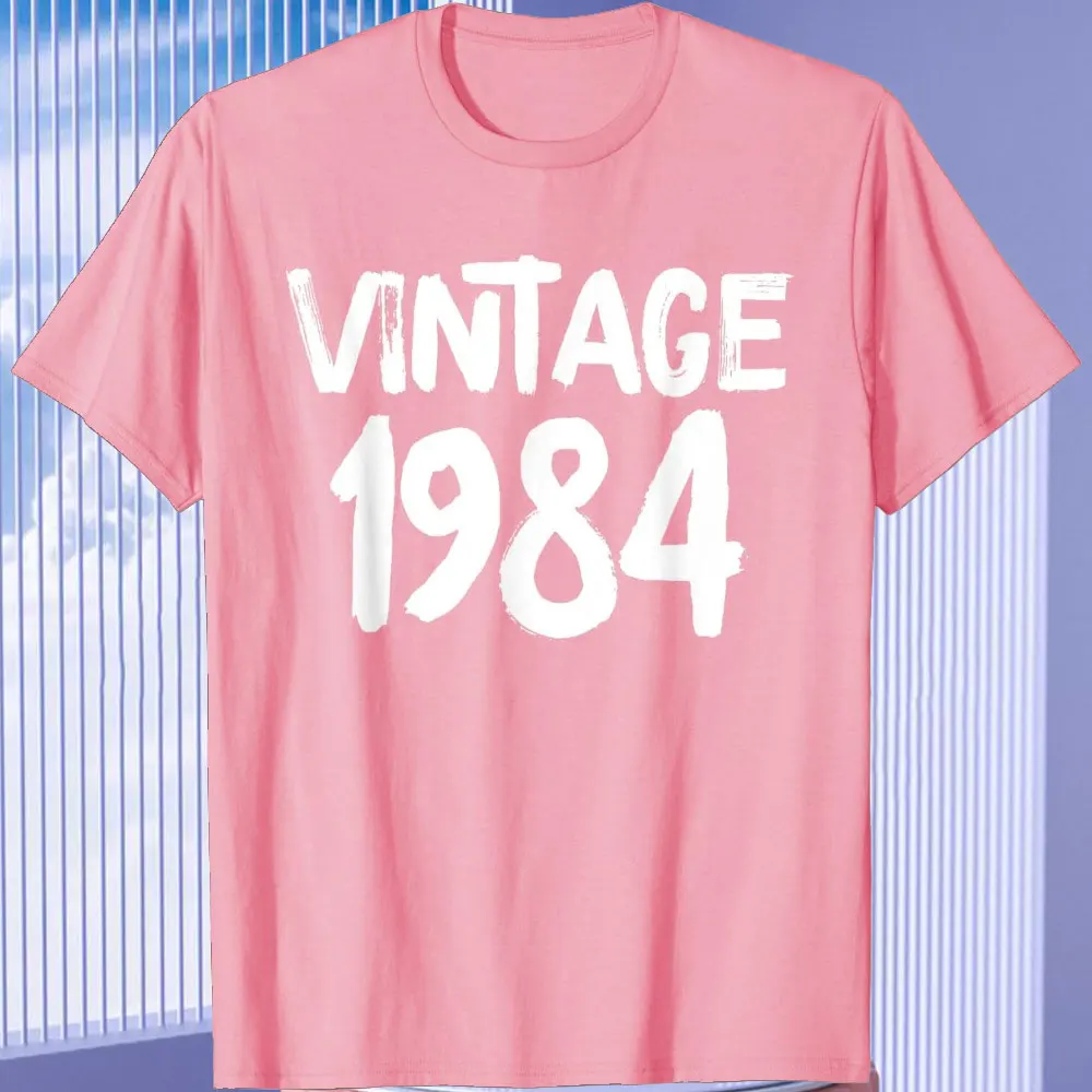 Camisetas de estilo Retro Unisex, ropa de calle de tendencia, año de nacimiento, Tops de alta calidad, ropa Vintage, 1984