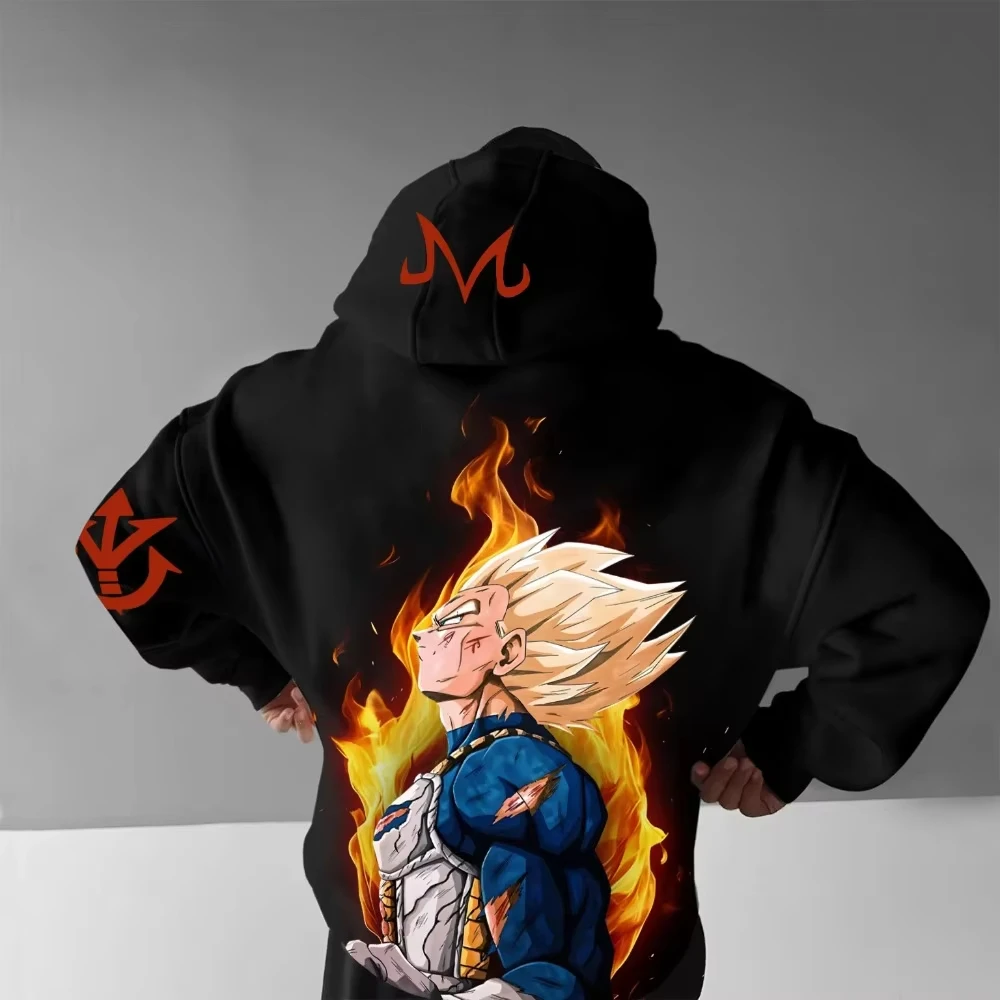 Felpa con cappuccio da uomo Dragon Ball trasforma in Vegeta Felpa con cappuccio a maniche lunghe da uomo e da ragazzo autunno/inverno Abbigliamento genitore-figlio