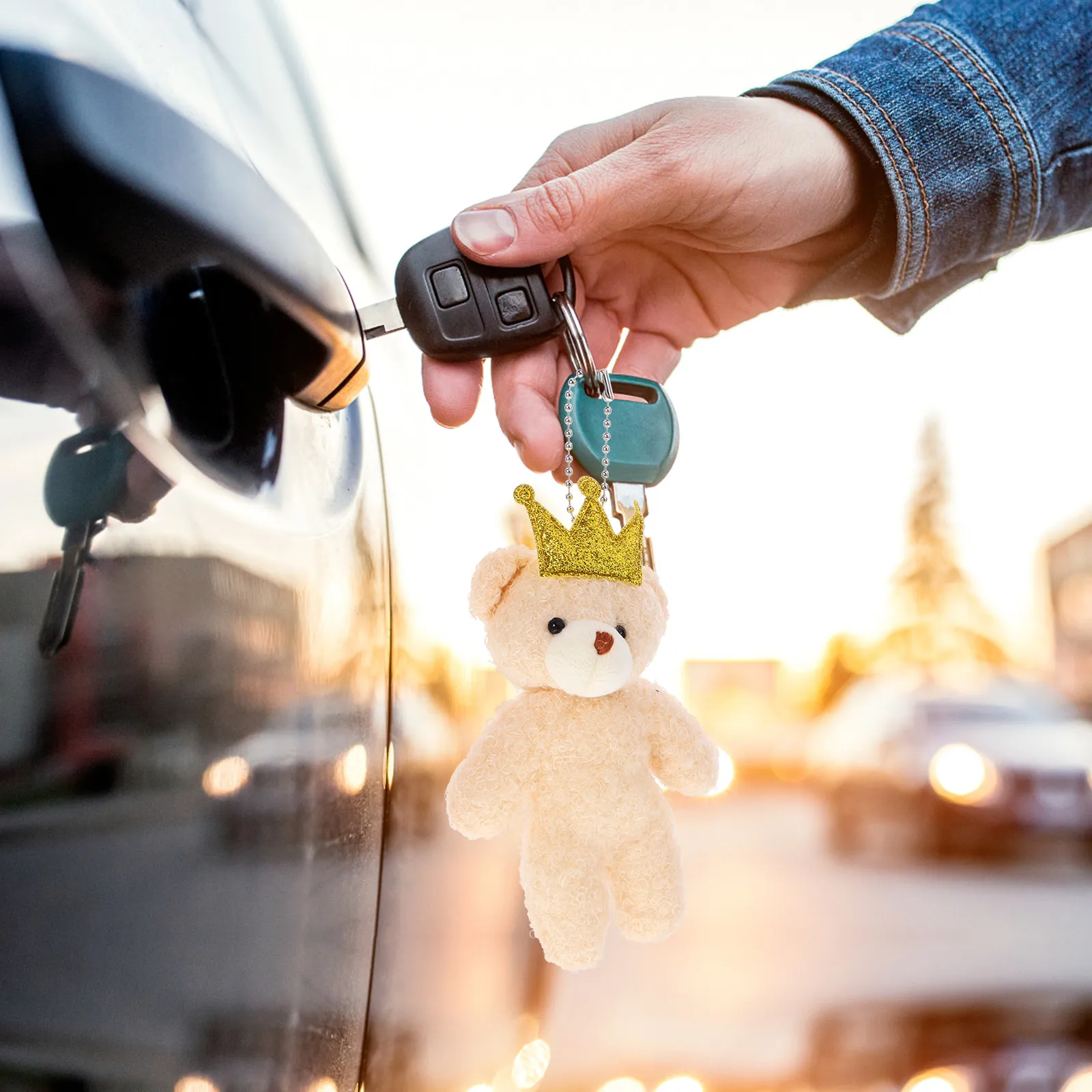 

6Pcs Mini Bear Keychain Pendant Soft Stuffed Small Bear Hanging Charm Backpack Bag Purse Accessories Backpack Charms