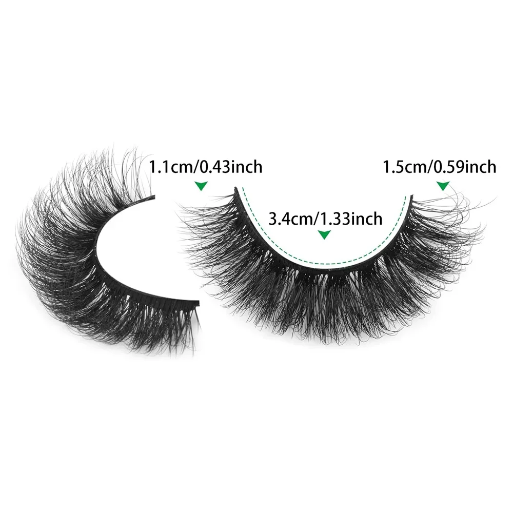 14 Paar Natürlich Aussehende Falsche Wimpern, Dichte Flauschige Kunstnerzwimpern, Packung Katzenaugen-Wimpern, die Wie Extensions Aussehen, Schwarz – Detail 5