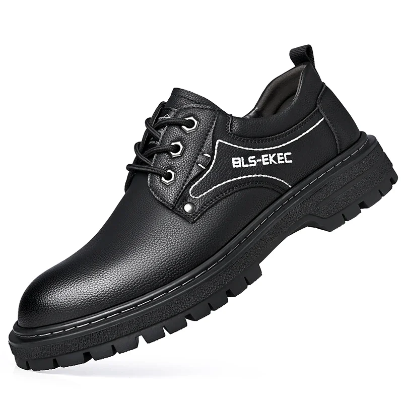 Zapatos informales de cuero para hombre, calzado antideslizante de alta calidad con punta redonda y costuras cruzadas, novedad de 2023, gran oferta