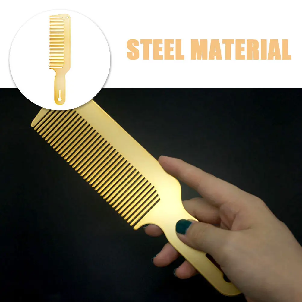 

Профессиональная стальная расческа для мужчин с удобной ручкой, инструмент для укладки волос для дома и салона, широкозубая расческа для влажных волос