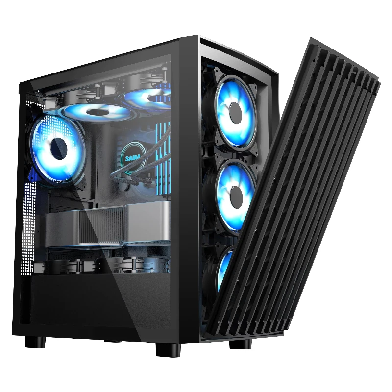 

Plastic PVC mesh desktop computer shell tempered glass computer shell OEM ODM computer game