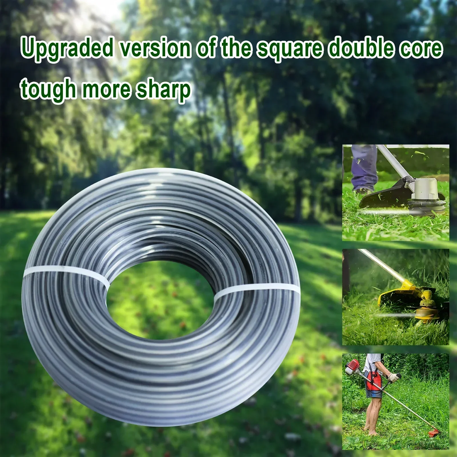 COSY attrezzi da giardino 3.0mm/15m Upgrade Square Double Core Rope Universal Grass Rope Trimmer Parts per tosaerba Rolling Grass Rope Line