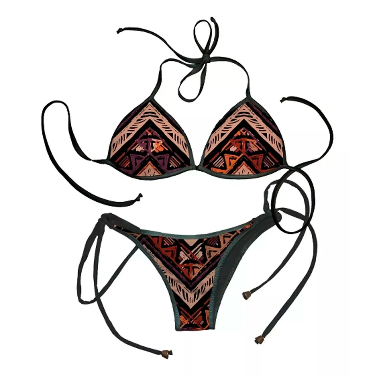 جديد مثلث بيكيني عارية الذراعين جديد مثير حار المرأة عالية الجودة 3D الطباعة شاطئ الصيف ملابس السباحة B9 #4
