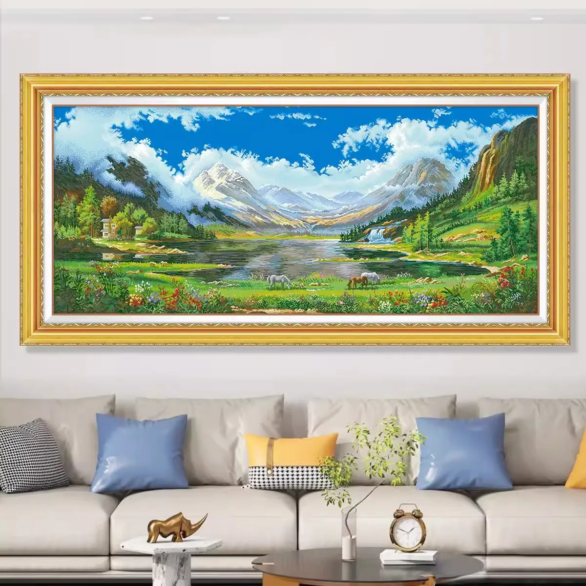 

Tianshan Mountain 11CT DIY Chinese Kits Embroidery Pattern Printed Stampe Cross Stitch Cotton-thread