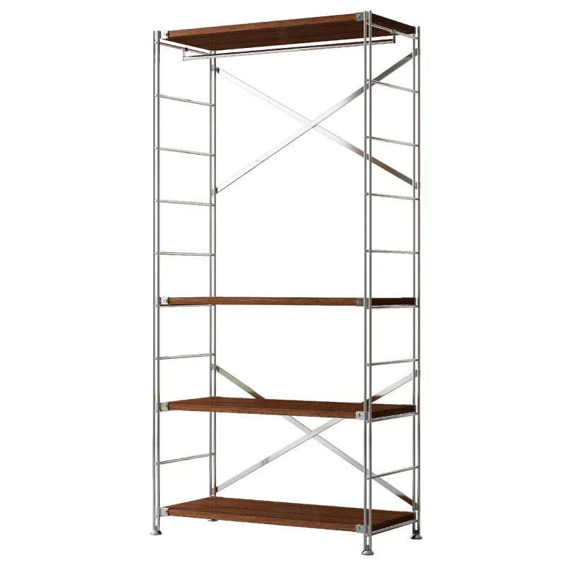 Open metal wardrobe metal hanger cloakroom self-made cloakroom assembly multi-functional storage rack