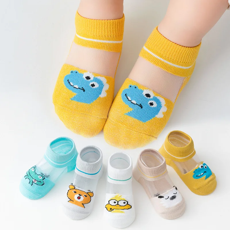5 Pair Lot Baby Socks Summer Thin Pure Mesh Boy Girl Boat Socks Spring and Summer Children Kids Socks