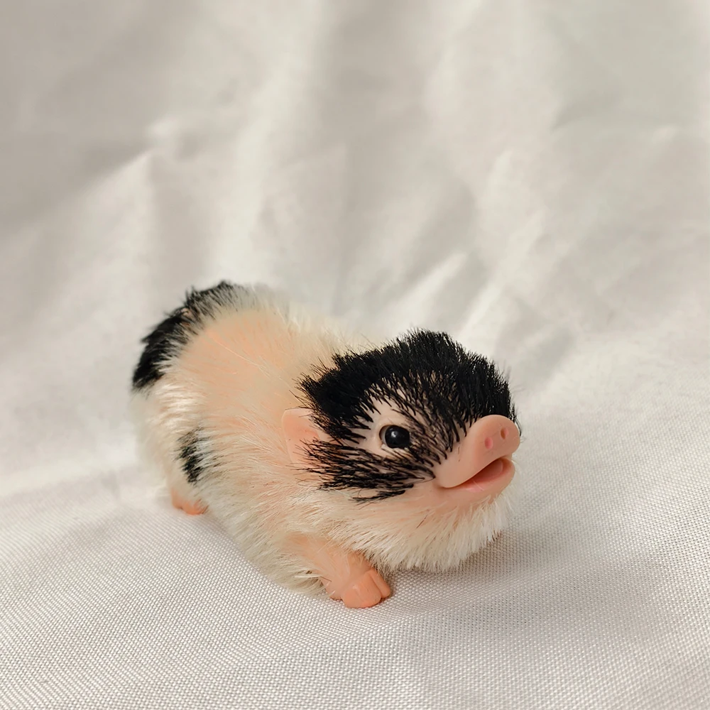 5 Inch Silicone Piglet Soft Cute Mini Realistic Animals with Accessories Lifelike Reborn Newborn Pig Doll Decompression Toy Gift
