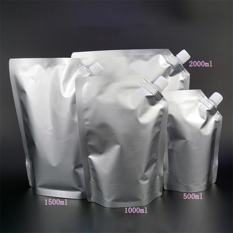 StoBag 50/20pcs Drink Liquid Package Nozzle Bags Aluminum Foil for Beer Juice Beverage Storage Sealed Stand Up Reusable Pouches