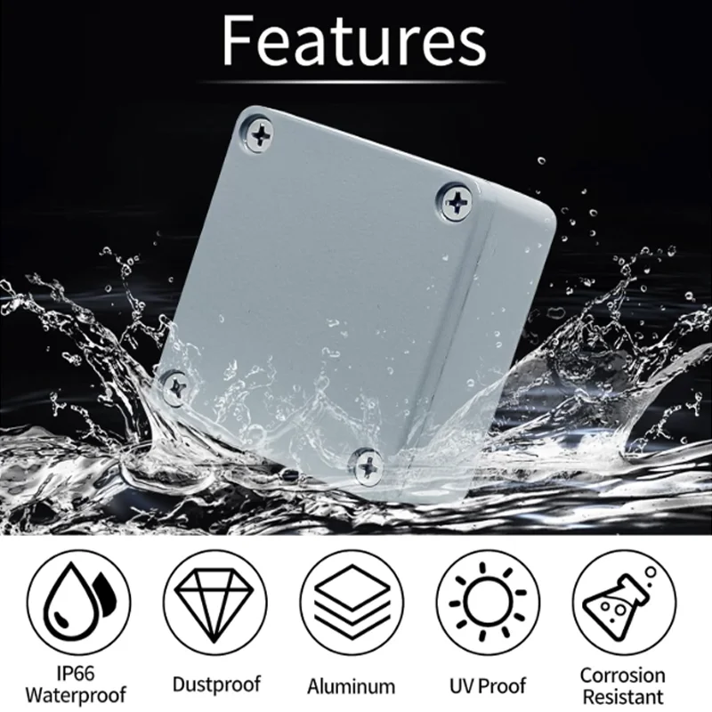 Outdoor IP67 Cast Aluminum Waterproof Case Sealed Junction Box for Terminal Button Durable Water-Resistant Explosion-proof Box
