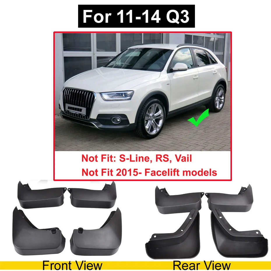 Genuine XUKEY Car Mud Flaps For Audi Q3 Q5 FY Q7 S-Line SQ5 Mudflaps Splash Guards Mud Flap Mudguards Fender Front Rear