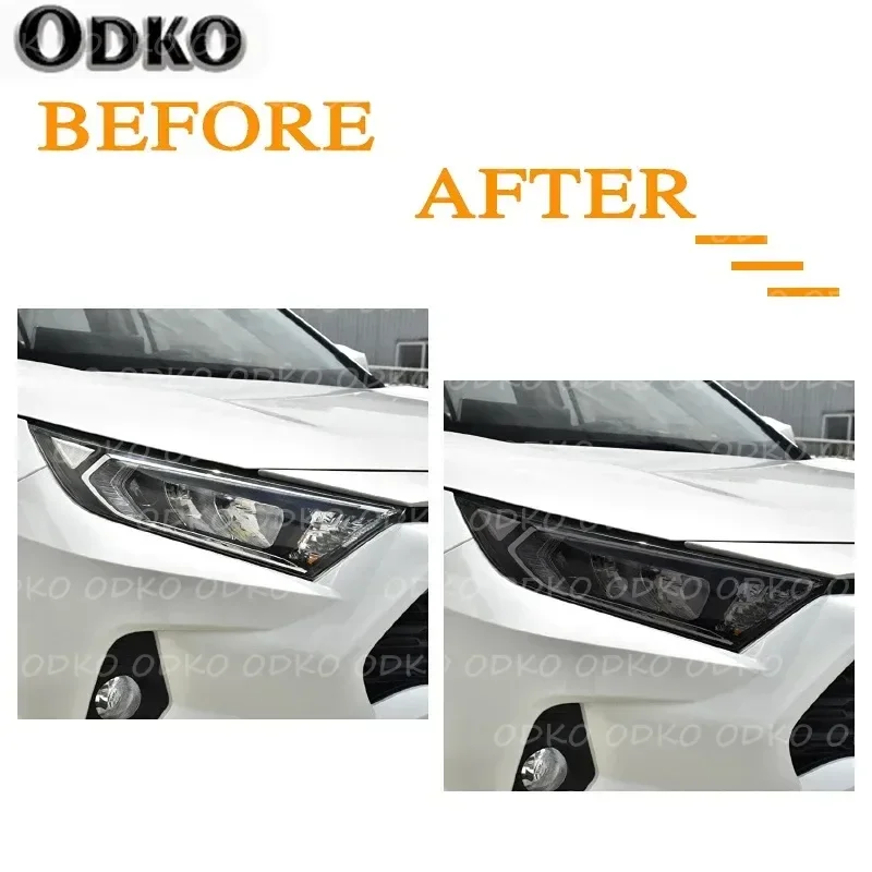 2 قطعة لتويوتا RAV4 2019 2020 XA50 سيارة العلوي تينت الأسود طبقة رقيقة واقية حماية شفافة ملصق من البولي يوريثان الملحقات #2