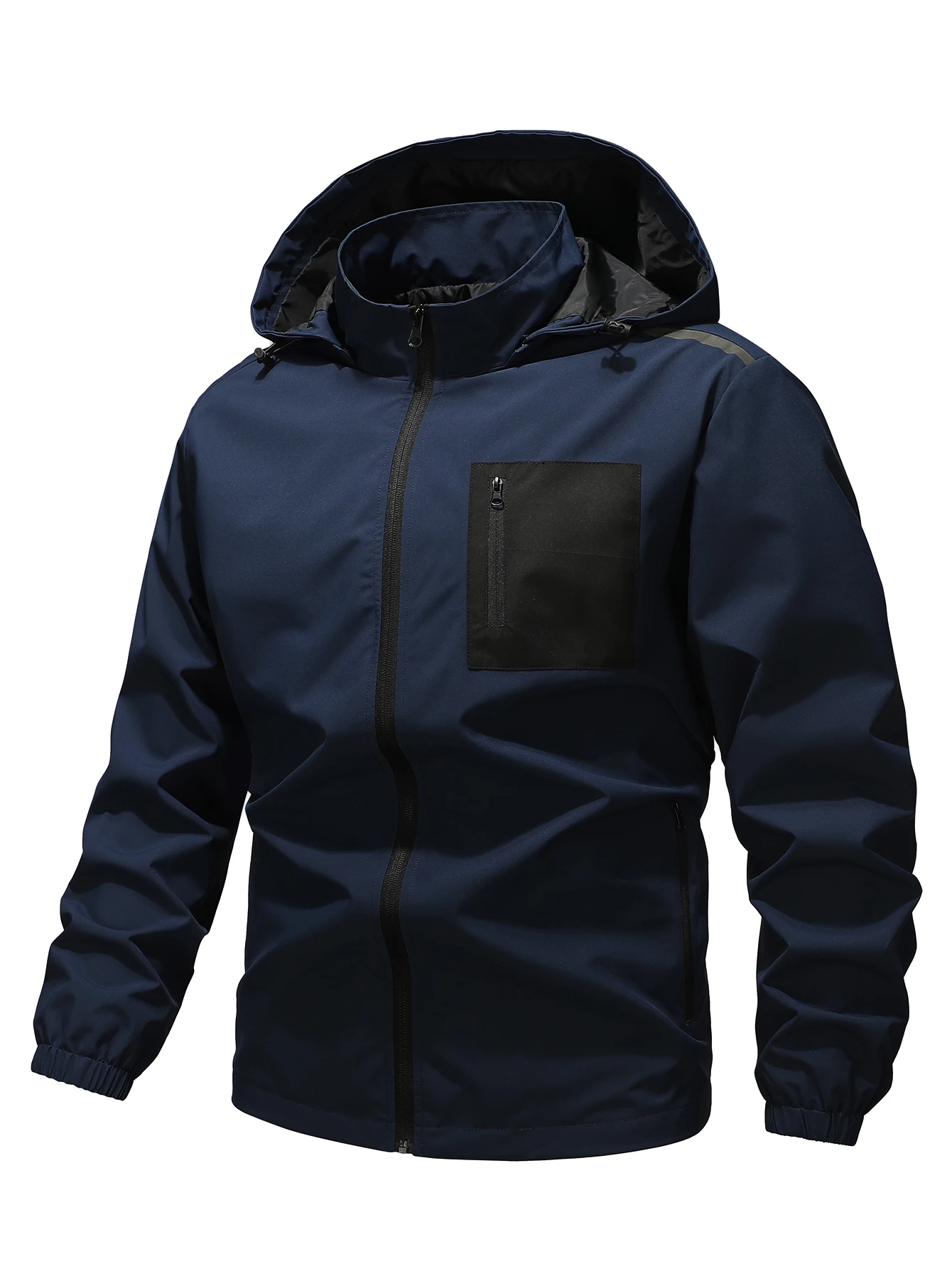 

[USA Size] Waterproof Breathable Fashion Casual Men's Patchwork Windbreaker Jackets Trench Coat For Spring Autumn Clothes
