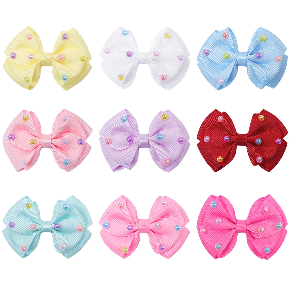 4/6Pcs New Bow Hairpin Cute Solid Color Pearl Hair Bows Clip Sweet Girls Side Clip Barrettes Headwear Korean Hair Accessories - Image 6