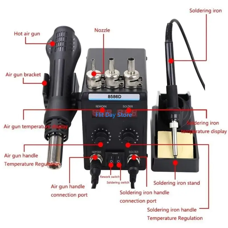 F92C Digital Readout Soldering Station for Electronics Board Repair Precisions Tasks