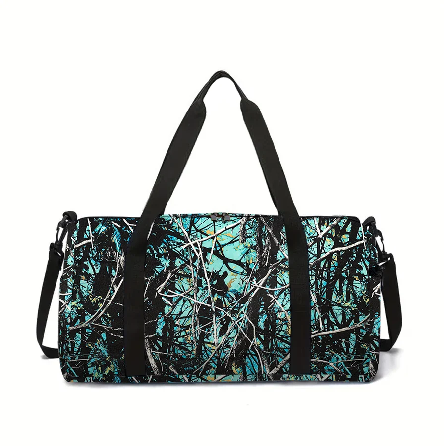 Cool Branch Pattern Large Capacity Luggage Bag for Boy/Girl Best Gift 2D Cartoon Travel Duffels Outdoor Fitness Bag for Children