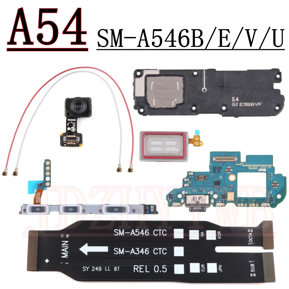 Écouteur haut-parleur Port de chargement carte hors sur antenne Signal capteur d'empreintes digitales carte mère câble flexible pour Samsung A54 SM-A546