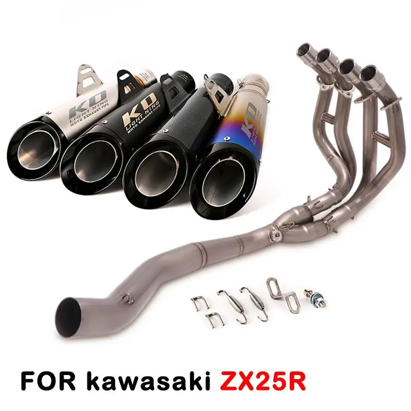 

51MM For Kawasaki Ninja ZX25R Motorcycle Exhaust System Escape Muffler Front Link Pipe Header Tube Slip On Stainless Steel Tail