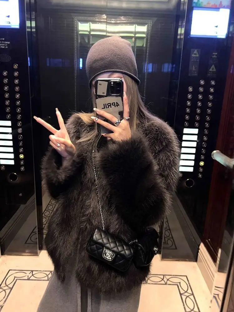 Environmentally Friendly Fur Coat Women's New Short Style Fur Integrated Imitation Fox Fur Plush Top