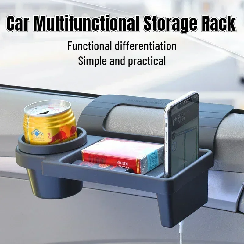 1Pc Multifunctional Hanging Car Storage Organizer Box With Cup Drink Holder Phone Slot For Car Side Door Window Vehicle Interior