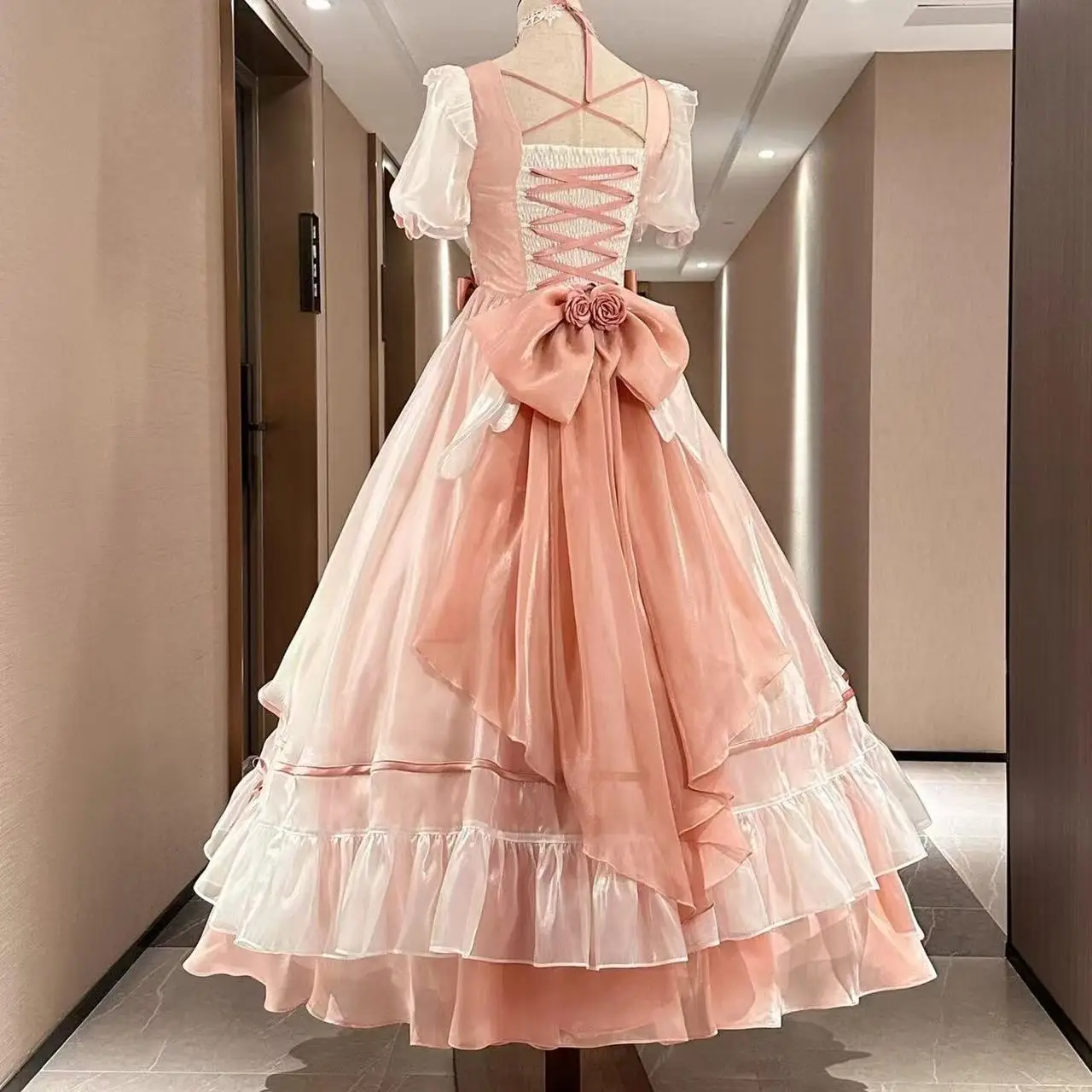 European Style Large Hemline Lolita Dress Girls Adult Ceremony Banquet Uniform Women Halloween Event Princess Cosplay Clothing