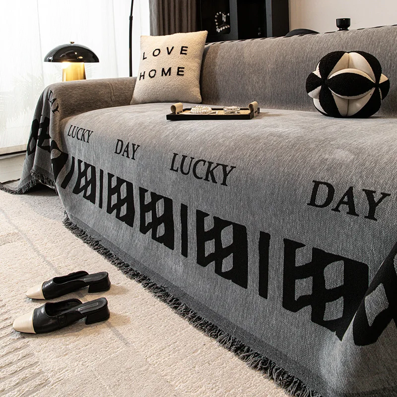 Nordic Chenille Sofa Towel Cover All Season Universal Sofa Throw Blankets Non Slip Pets Kids Anti-dirty Recliner Armchair Covers