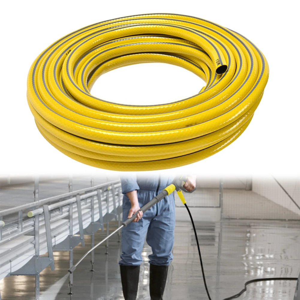 Soft Thickened PVC Garden Water Hose 5m 10m 15m Yellow All Season Antifreeze Pipe For Car Wash Outdoor Cleaning And Irrigation T