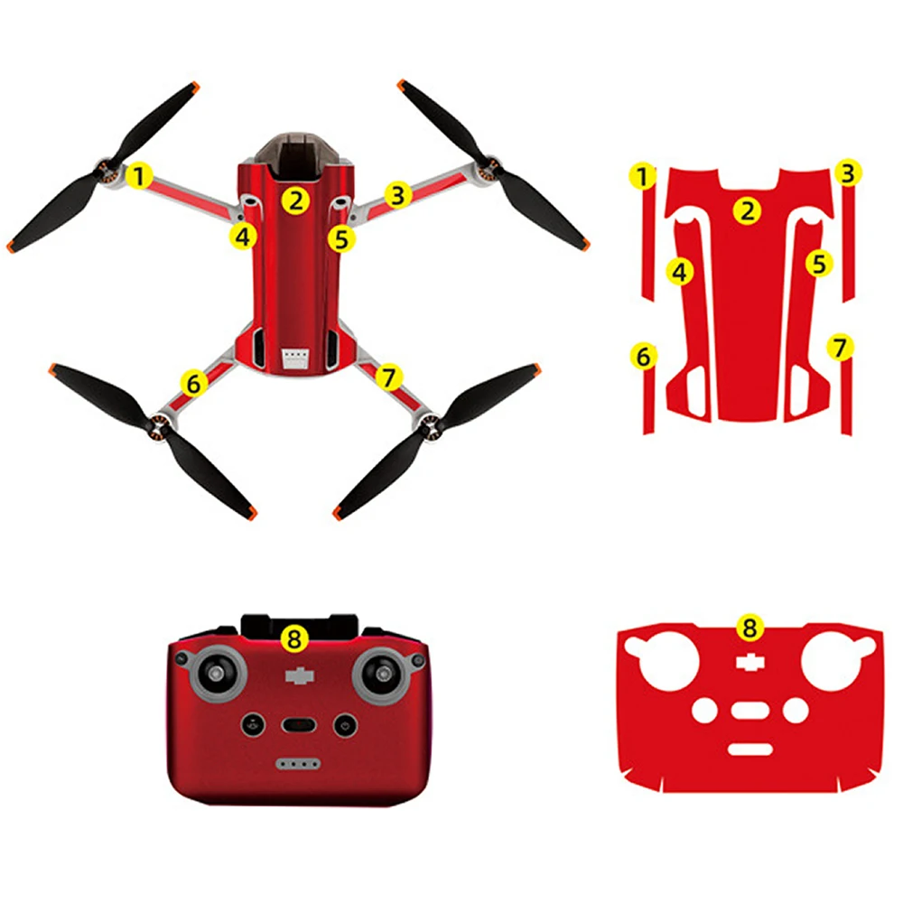 for DJI MINI 3 PRO PVC Sticker Drone Body Remote Control Skin Stickers Protective Film RC-N1/DJI RC Drone Accessories