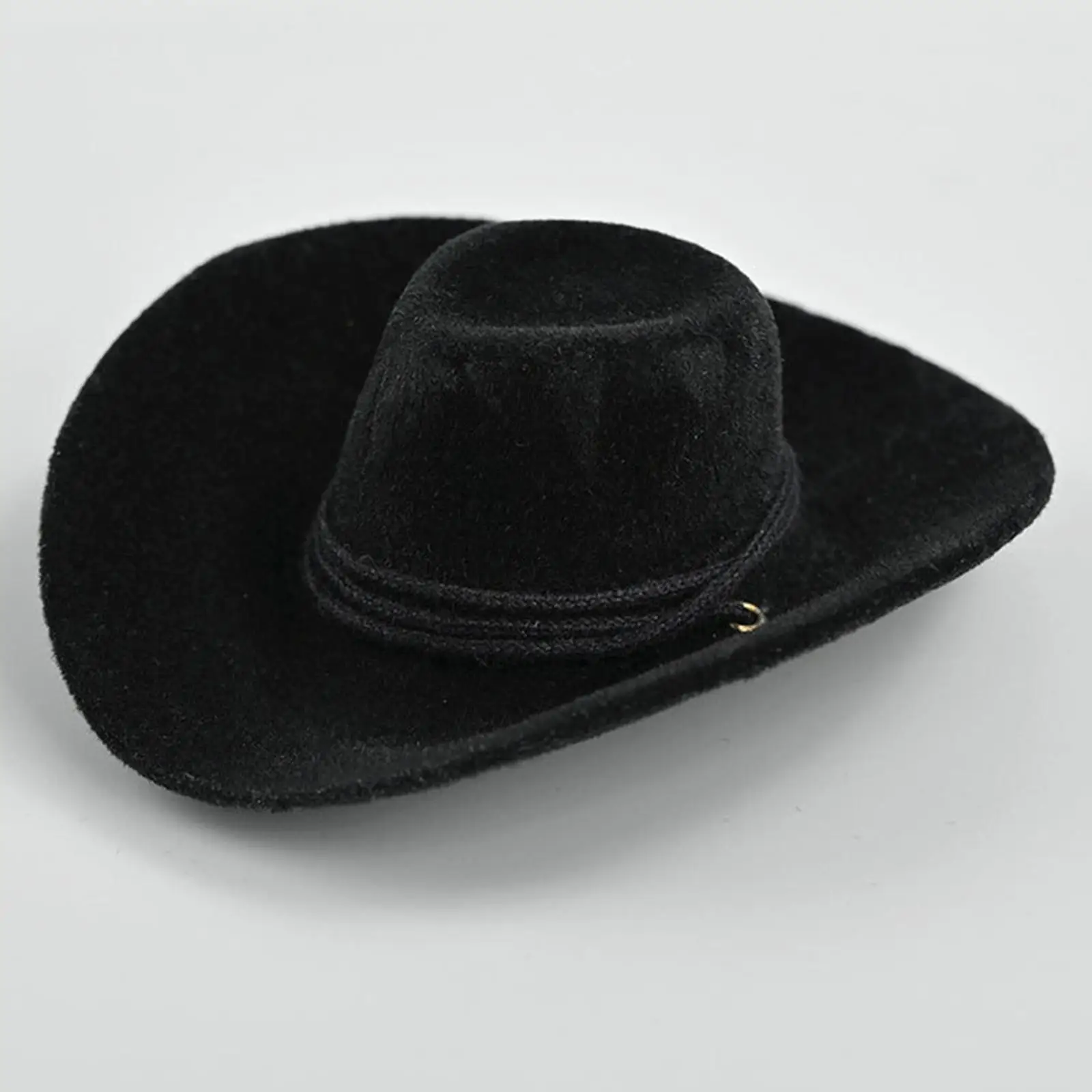 1/6 Scale Flocked Cowboy Hat Miniature Accessory for 12 Inch Action Figure Dressing