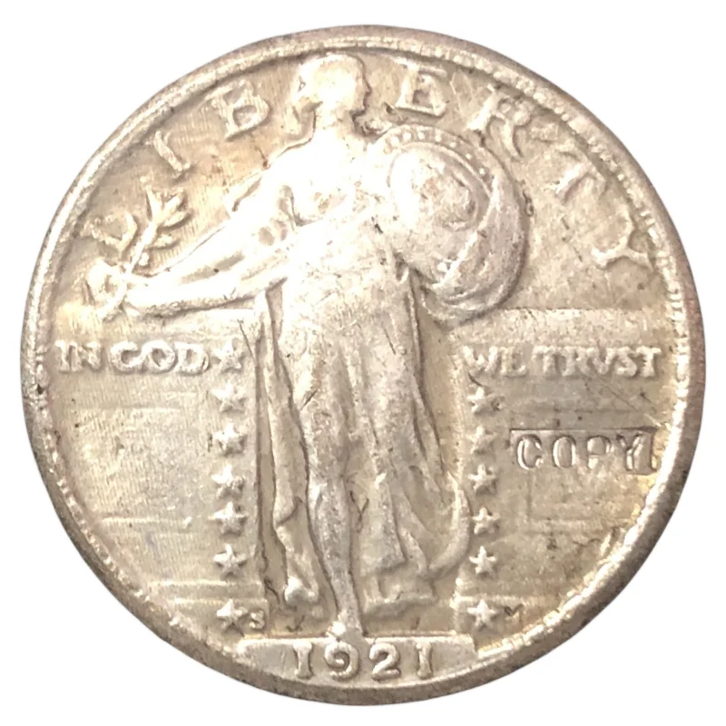 1921 STANDING LIBERTY QUARTER DOLLAR STARS BELOW EAGLE