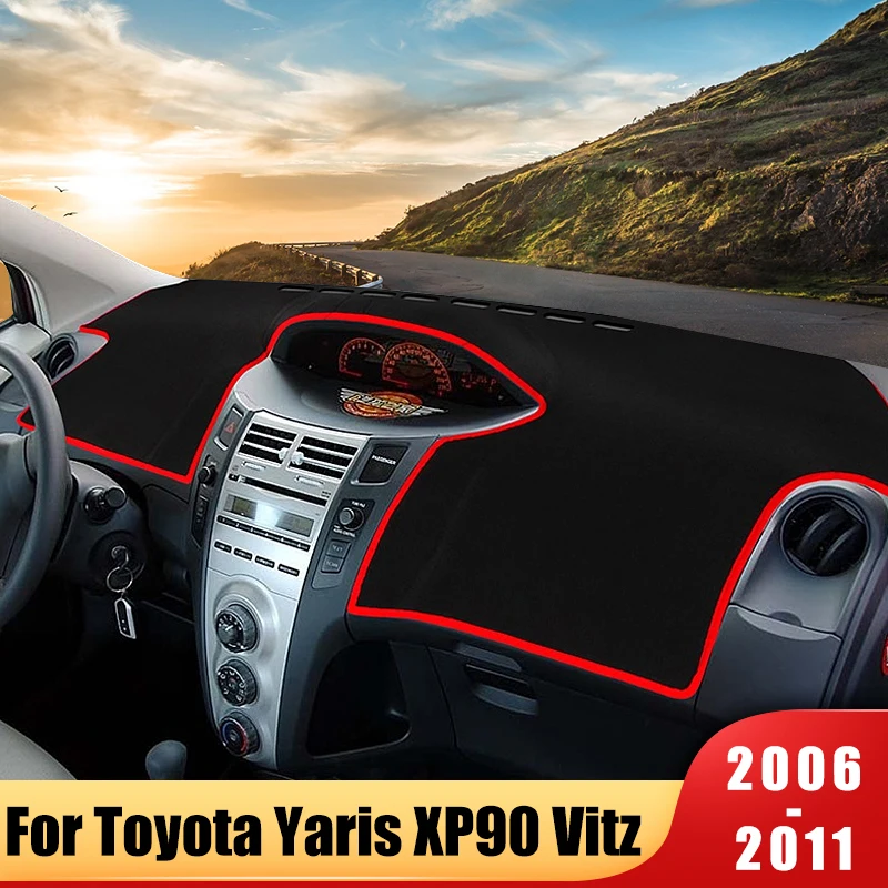 

For Toyota Yaris Vitz 2 XP90 2006-2011 Car Dashboard Cover Avoid Light Mats Sun Shade Carpets Anti-UV Case Interior Accessories