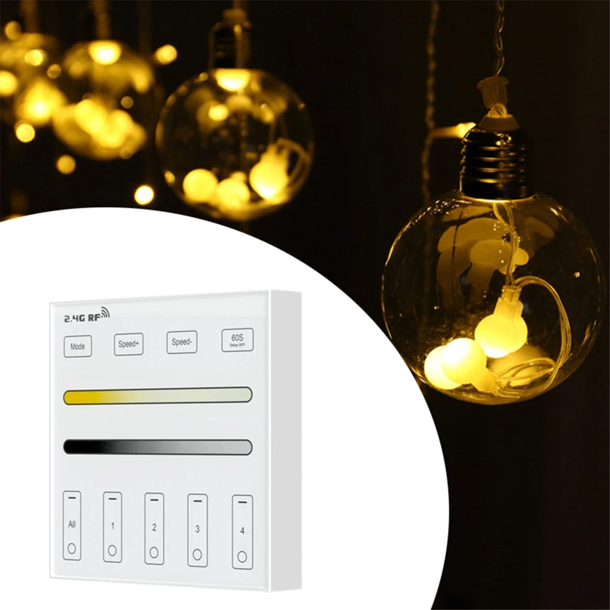 ABLJ2.4G RF 4 Zone 86 Panel DM/CCT Smart LED Controller Dual Color Temperature Touch Controller for LED Light Control