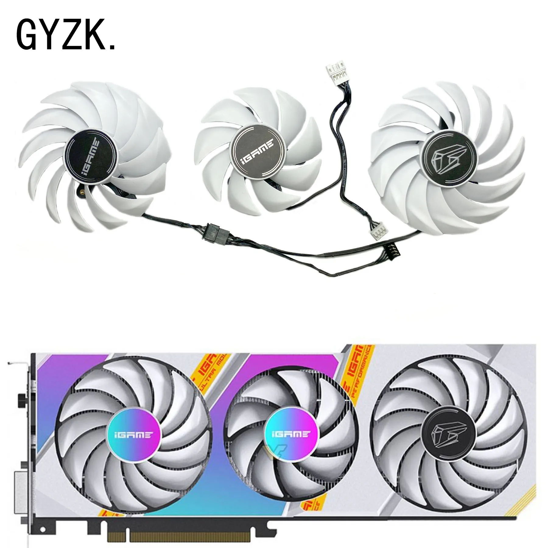 New For COLORFUL GeForce RTX2060 12GB iGame Ultra OC White Graphics Card Replacement Fan