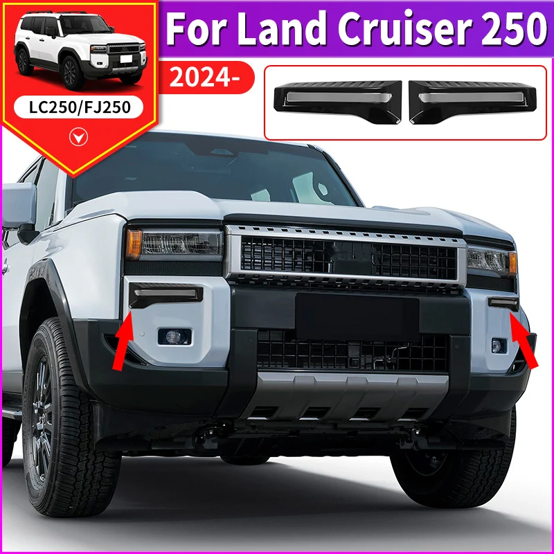 

For Toyota Land Cruiser 250 2024 1958 Prado LC250 First Edition Fog lamp upper Decoration panels,Exterior Upgraded Accessories